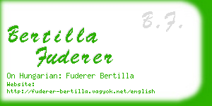bertilla fuderer business card